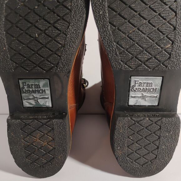 GEORGIA G3114 FARM AND RANCH BROWN LEATHER WORK LADIES 8.5 BOOTS - Picture 10 of 15